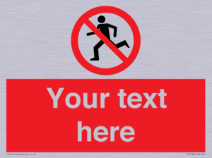 Custom No Running Sign